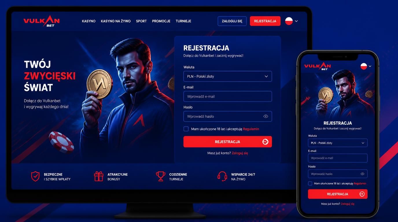 formularz rejestracji na ekranie urządzenia z opcją wyboru waluty